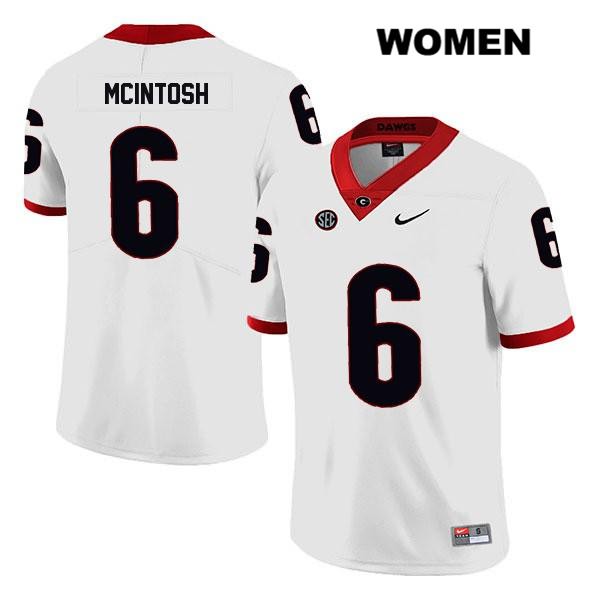 Georgia Bulldogs Women's Kenny McIntosh #6 NCAA Legend Authentic White Nike Stitched College Football Jersey NSG5656ZM